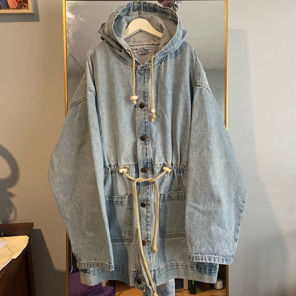 🦋Vintage Oversized Denim Hooded Jacket